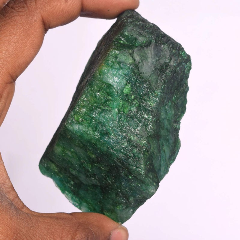 GEMHUB Natural Green Emerald Gemstones for Jewelry Making 974.00 Ct. Certified Crystals and Healing Stones l Rock Rough Emerald Stone - Image 2
